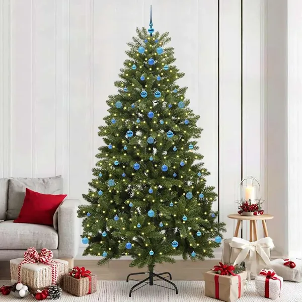 Sapin de Noël artificiel avec 300 LED Vert 240 cm PVC et métal