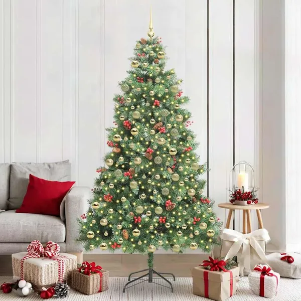 Sapin de Noël artificiel Vert 210 cm PVC et métal