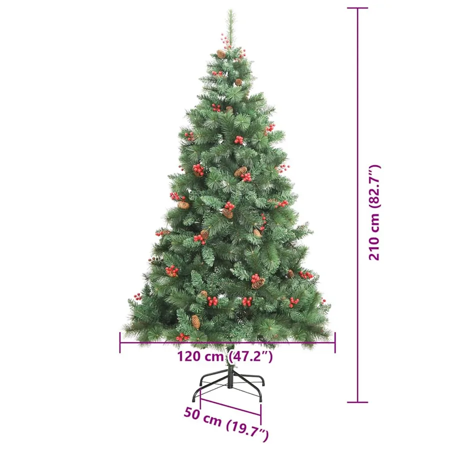 Sapin de Noël artificiel Vert 210 cm PVC et métal - 17
