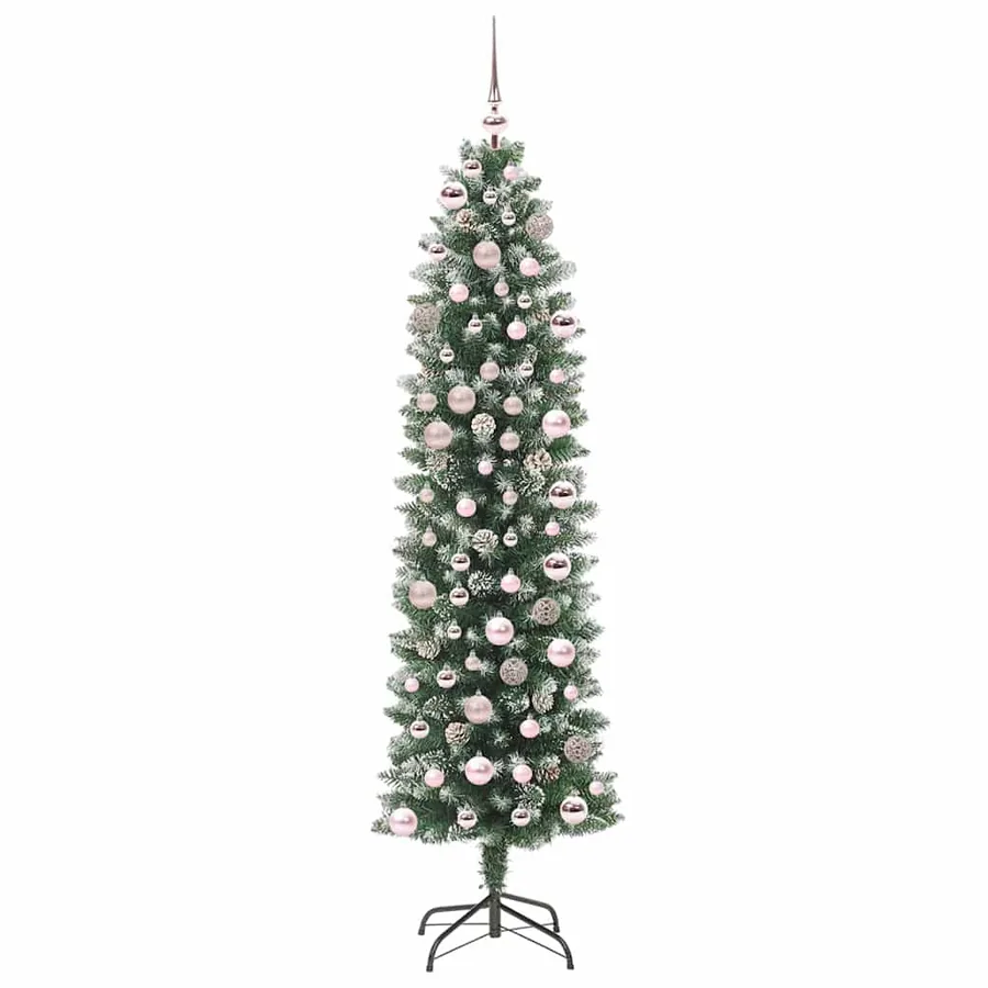 Arbre de Noël artificiel slim avec 300 LED Vert et blanc 180 cm - 3