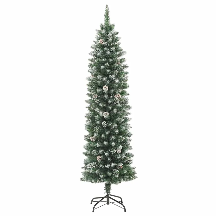 Arbre de Noël artificiel slim avec 300 LED Vert et blanc 180 cm - 4