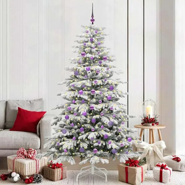 Sapin de Noël Artificiel à Branches Articulées Blanc 210 cm
