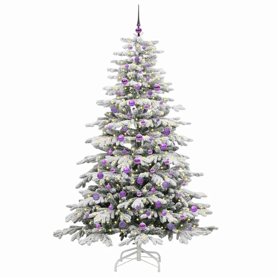 Sapin de Noël Artificiel à Branches Articulées Blanc 210 cm - 3