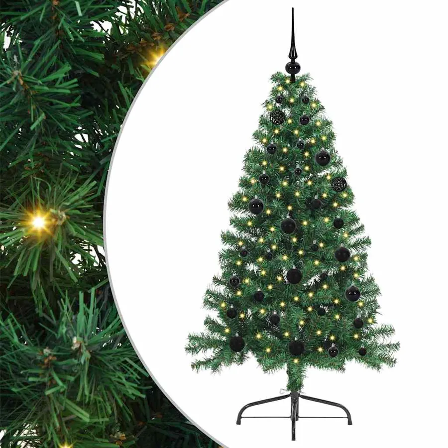 Sapin de Noël artificiel pré-éclairé Vert 150 cm PVC - 2