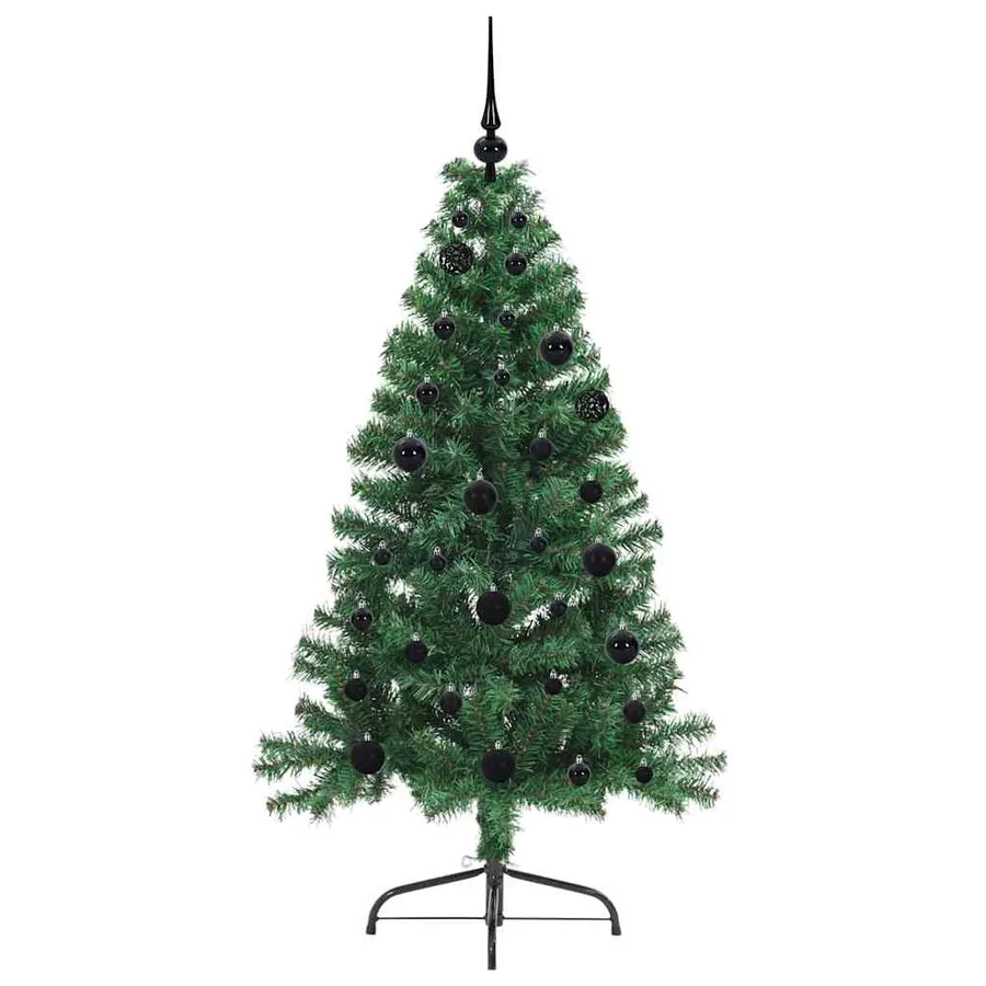 Sapin de Noël artificiel pré-éclairé Vert 150 cm PVC - 4
