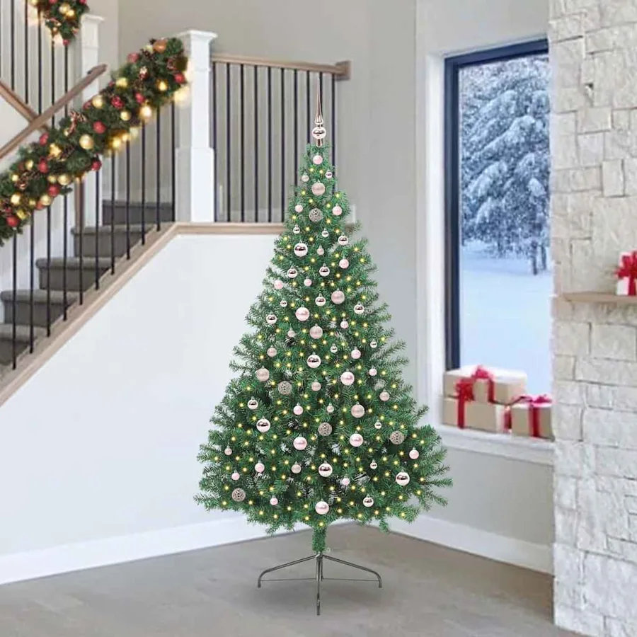 Sapin de Noël artificiel pré-éclairé Vert 240 cm PVC