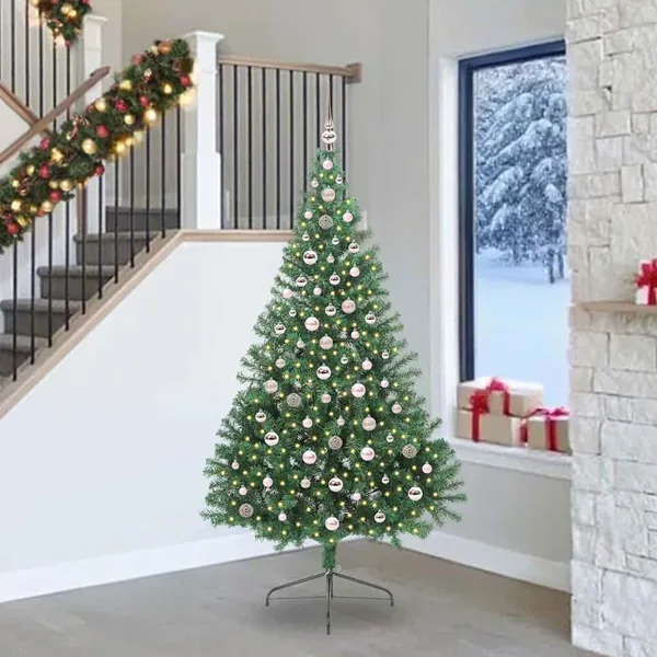 Sapin de Noël artificiel pré-éclairé Vert 240 cm PVC