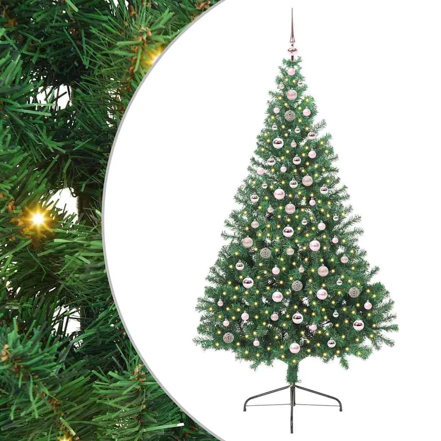 Sapin de Noël artificiel pré-éclairé Vert 240 cm PVC - 2
