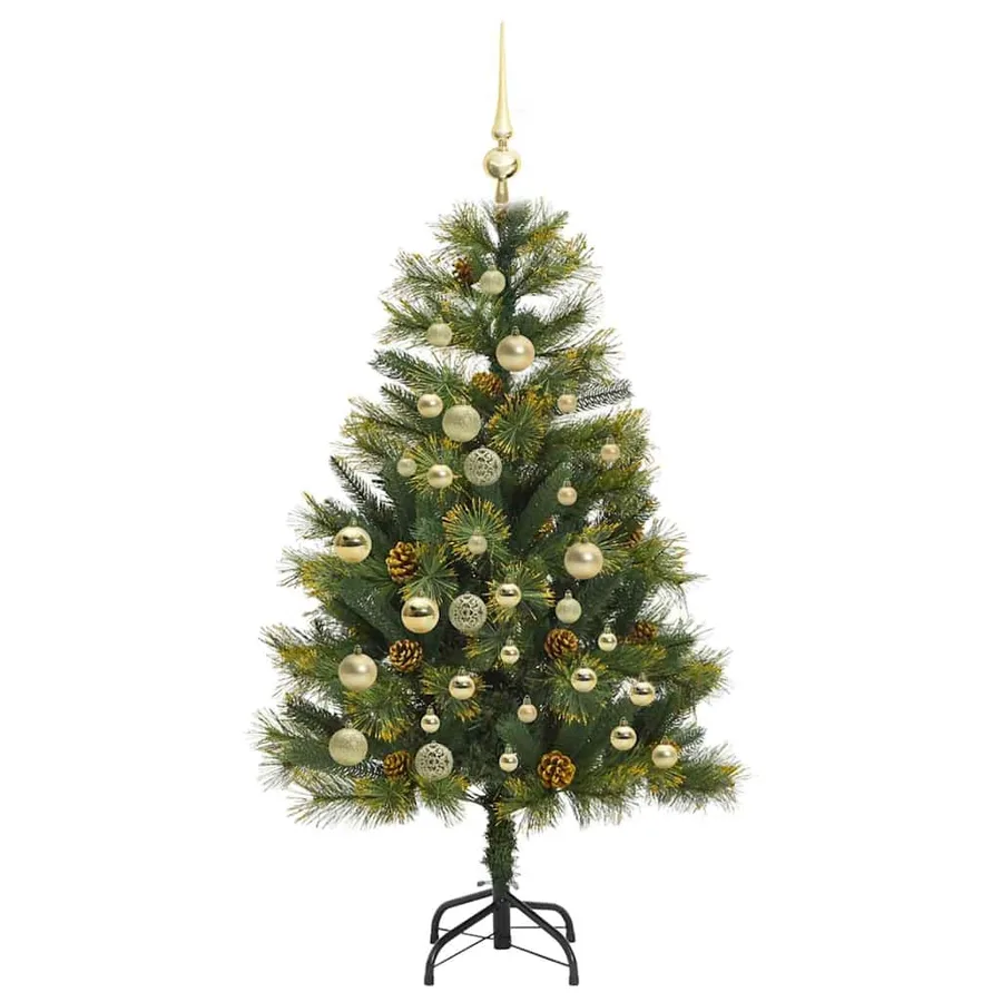 Sapin de Noël artificiel avec branches pliables et cônes 120 cm - 4