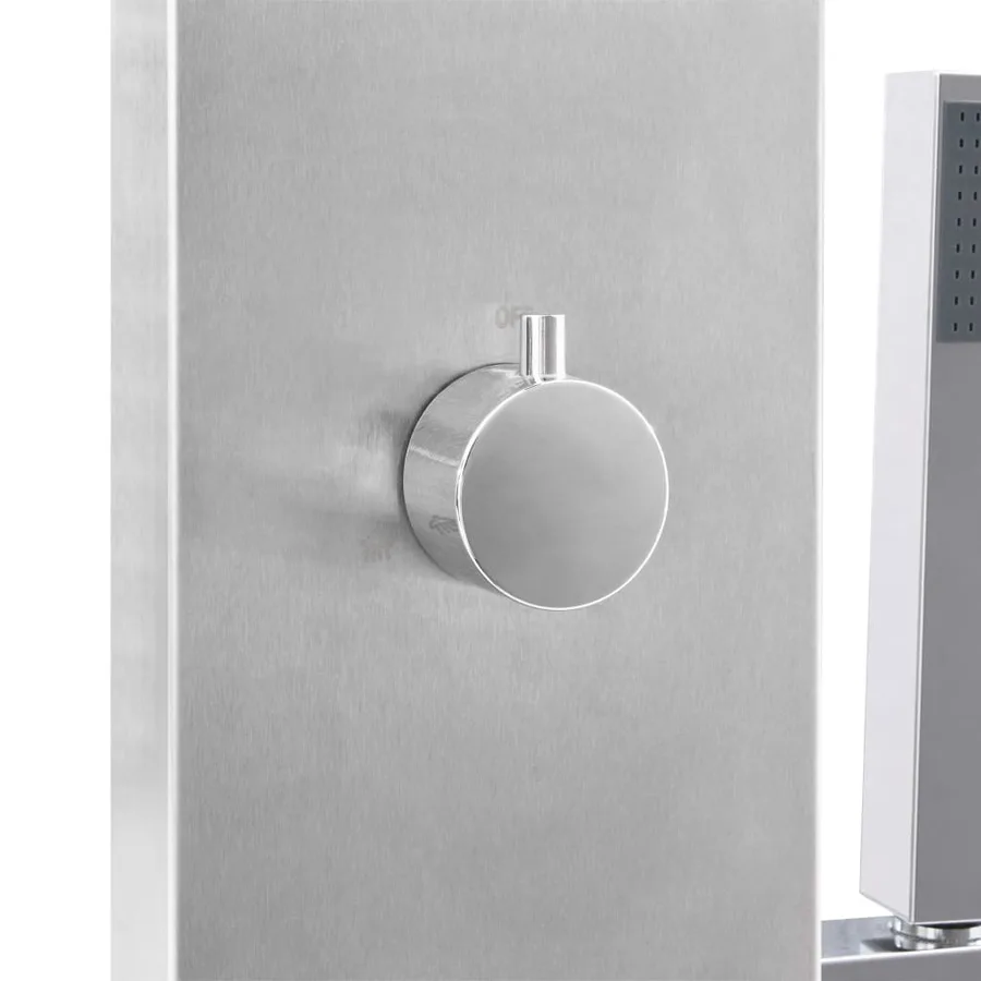 Douche d'extérieur avec receveur de douche WPC Acier inoxydable - 8