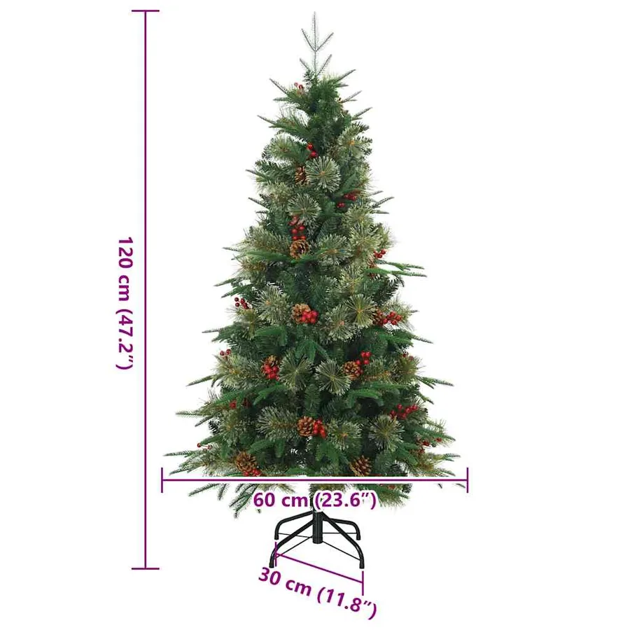 Sapin de Noël Artificiel à Branches Articulées Vert 120 cm - 17