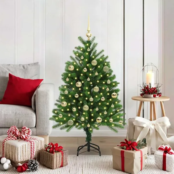 Sapin de Noël avec 150 LED avec support Vert 120 cm PE