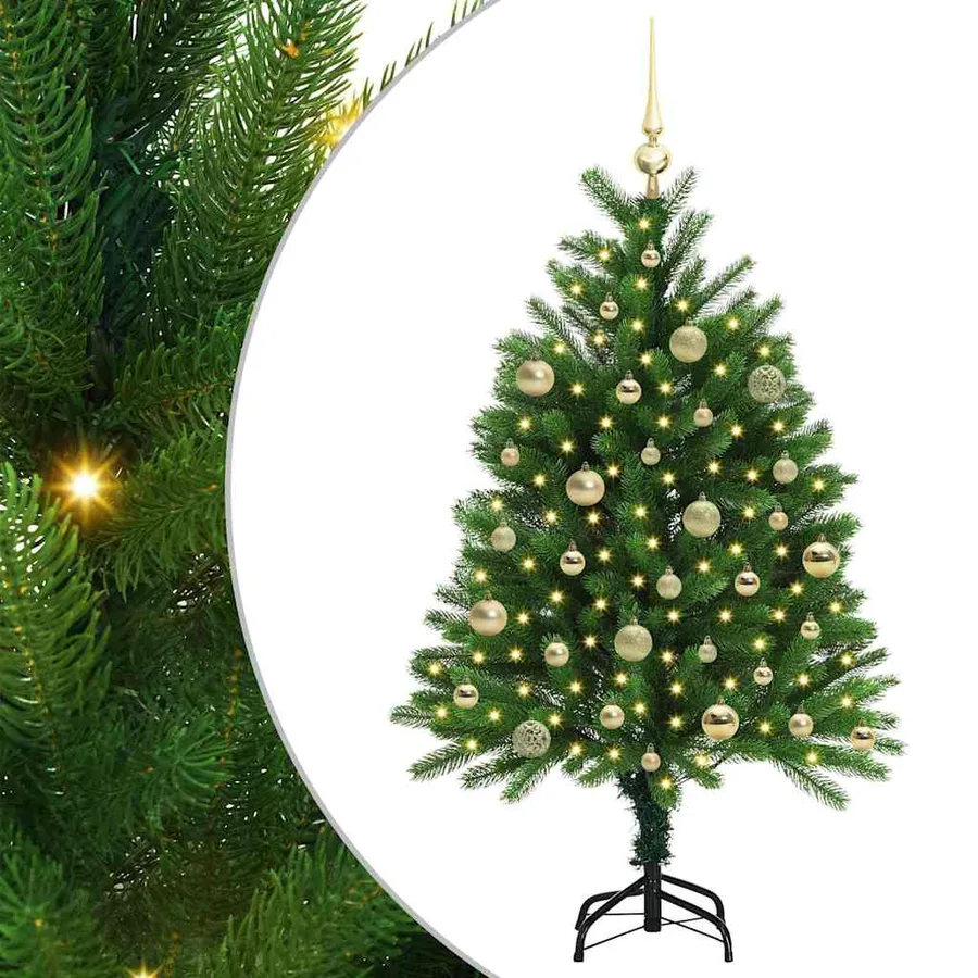 Sapin de Noël avec 150 LED avec support Vert 120 cm PE - 2