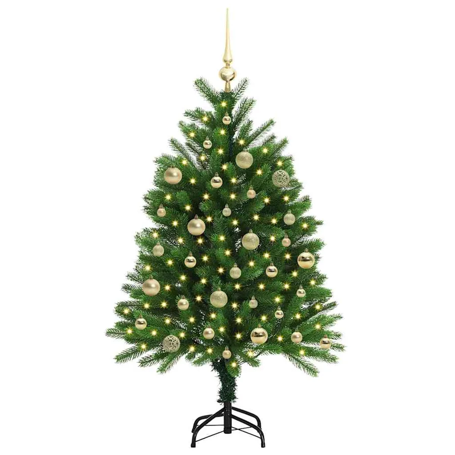Sapin de Noël avec 150 LED avec support Vert 120 cm PE - 3