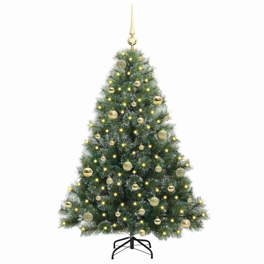 Sapin de Noël artificiel avec 150 LED Vert 150 cm PE et PVC - 3
