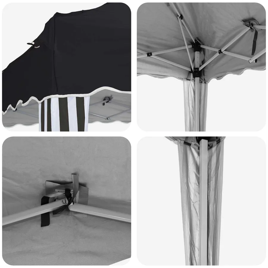Tente de fête pop-up 288 x 288 x 245 cm Anthracite Tissu Oxford - 9