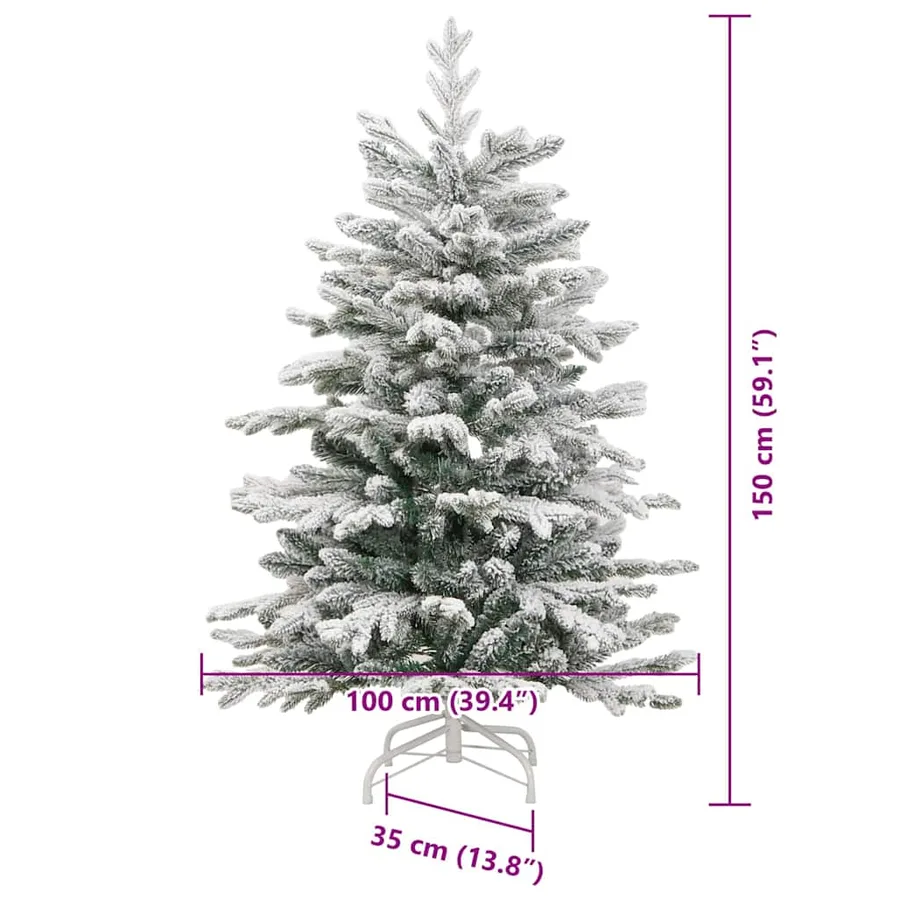 Sapin de Noël Artificiel à Branches Articulées Blanc 150 cm - 17