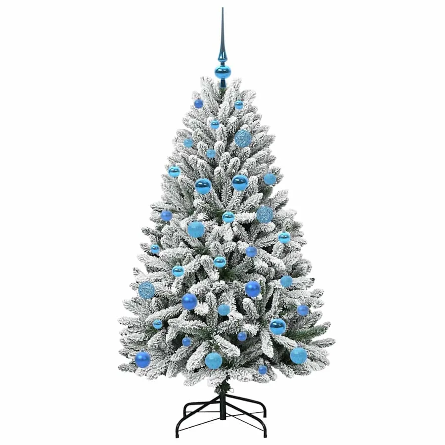 Sapin de Noël artificiel Vert et blanc 150 cm PVC et métal - 4