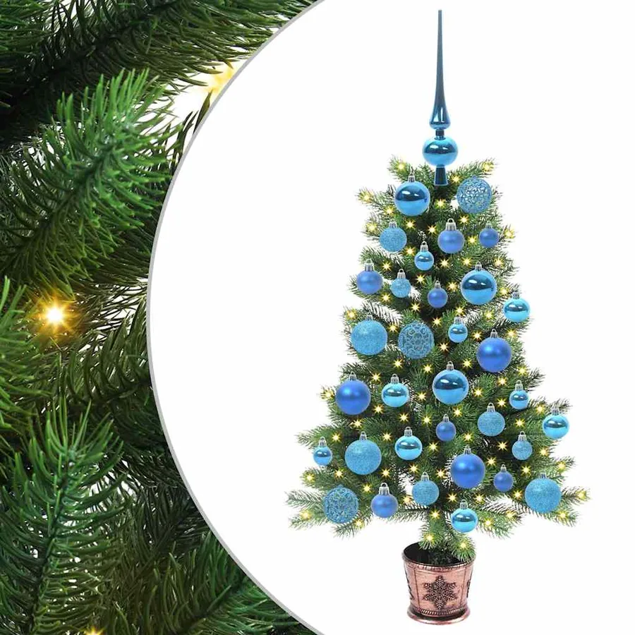 Sapin de Noël avec 150 LED avec support Vert 90 cm PE - 2