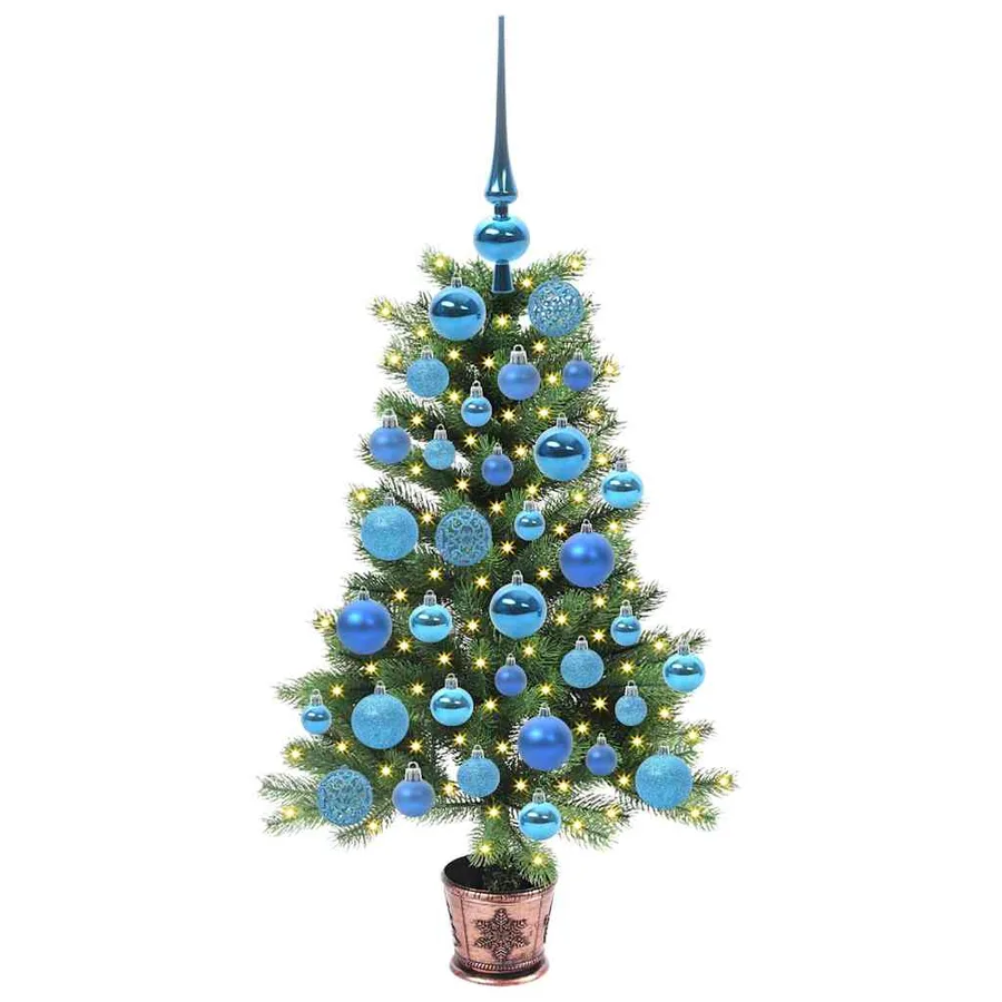 Sapin de Noël avec 150 LED avec support Vert 90 cm PE - 3