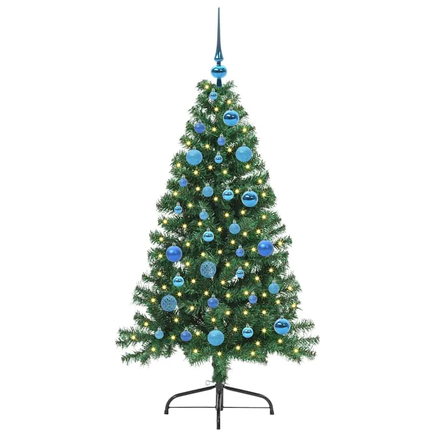 Sapin de Noël artificiel pré-éclairé Vert 150 cm PVC - 3