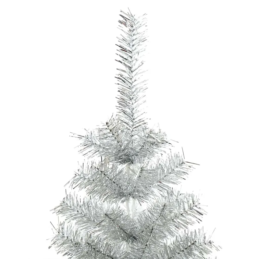 Sapin de Noël avec 150 LED avec support Argent 150 cm PET - 11