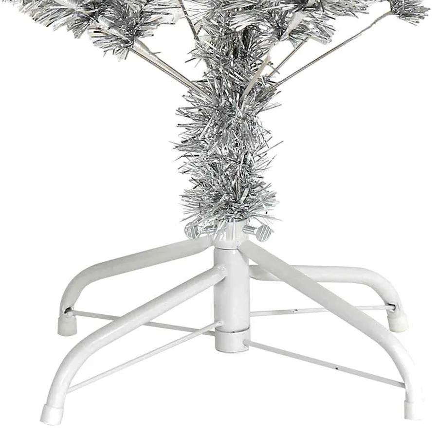 Sapin de Noël avec 150 LED avec support Argent 150 cm PET - 12