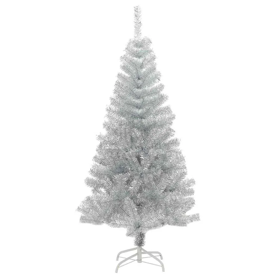 Sapin de Noël avec 150 LED avec support Argent 150 cm PET - 5