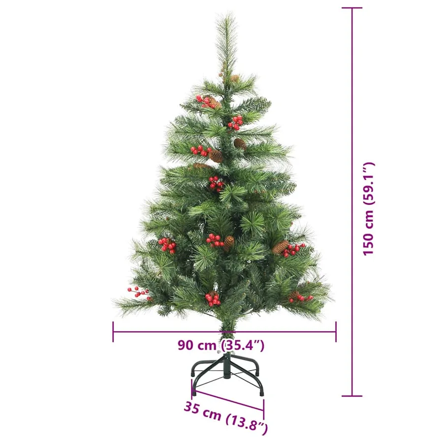 Sapin de Noël artificiel Vert 150 cm PVC et métal - 17
