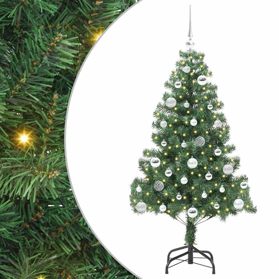 Sapin de Noël avec 150 LED avec support Vert 150 cm PVC - 2