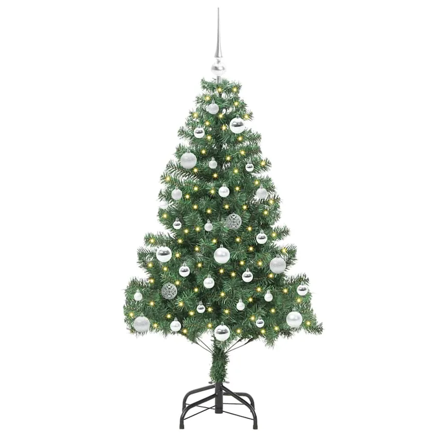 Sapin de Noël avec 150 LED avec support Vert 150 cm PVC - 3