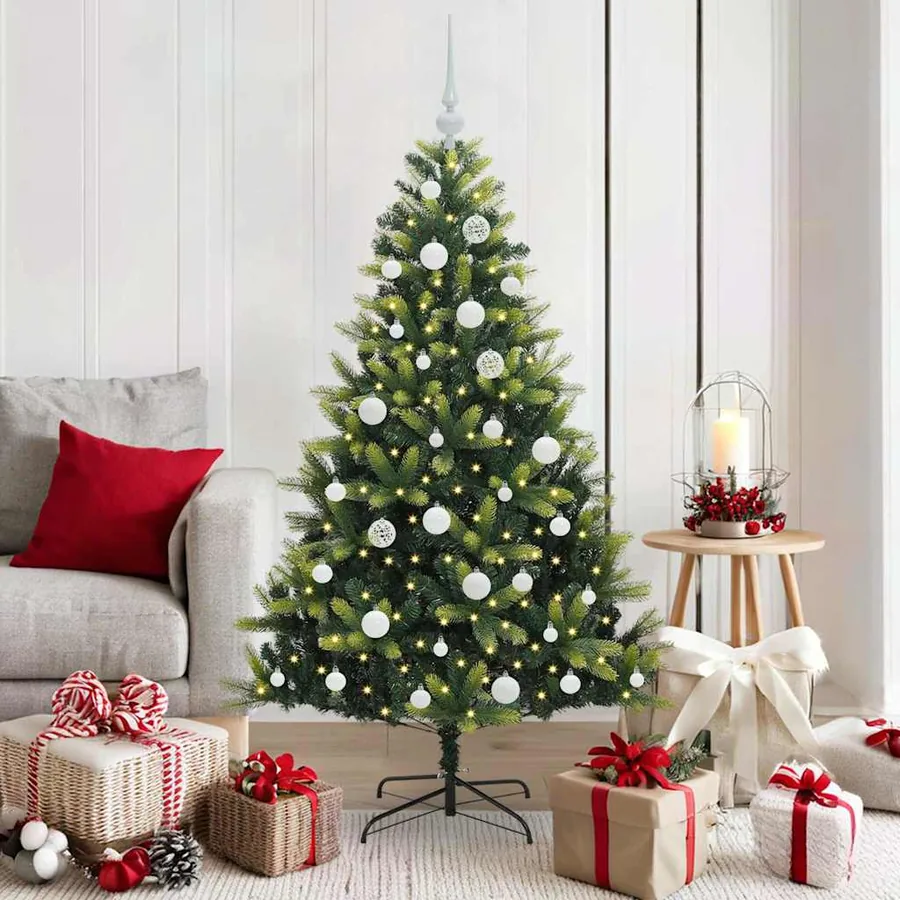 Arbre de Noël artificiel à charnières 150 LED Vert 150 cm