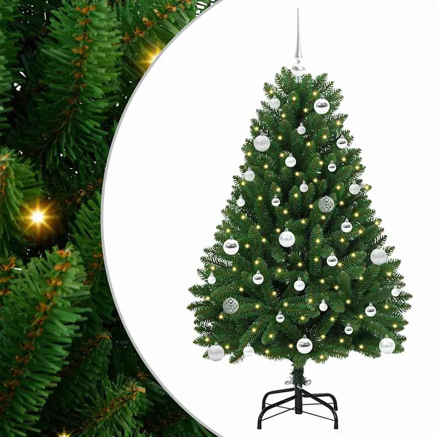 Sapin de Noël artificiel avec 150 LED Vert 150 cm PVC et métal - 2