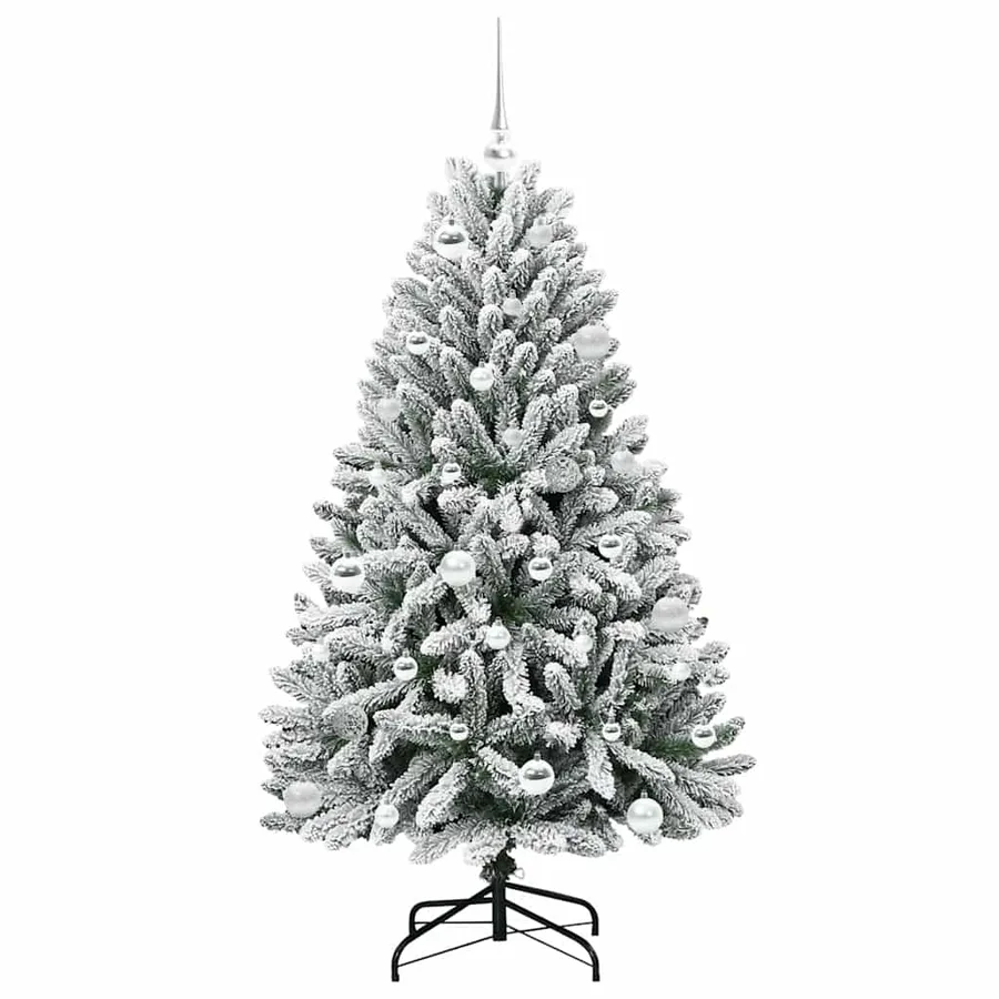 Sapin de Noël artificiel Vert et blanc 150 cm PVC et métal - 4