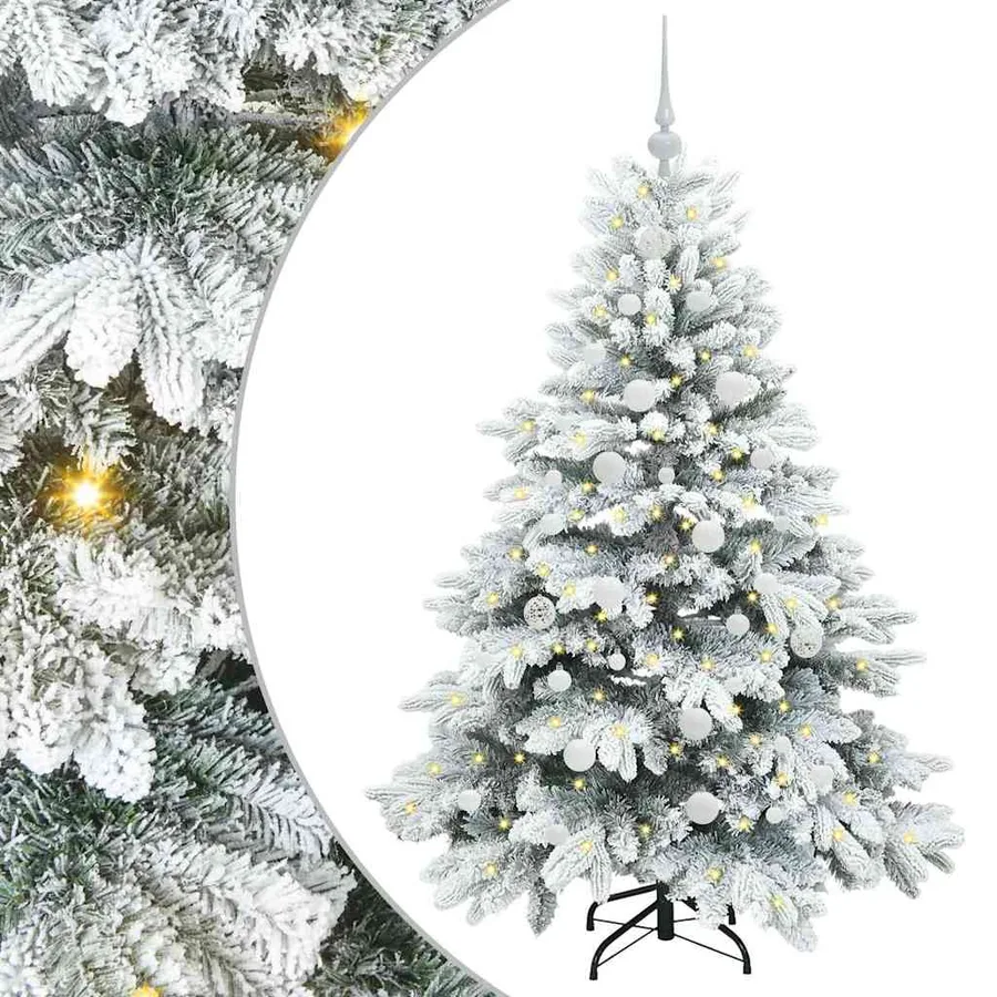 Sapin de Noël artificiel avec 150 LED Blanc 150 cm PE et PVC - 2