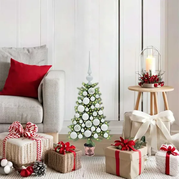 Sapin de Noël avec 150 LED avec support Vert 65 cm PE
