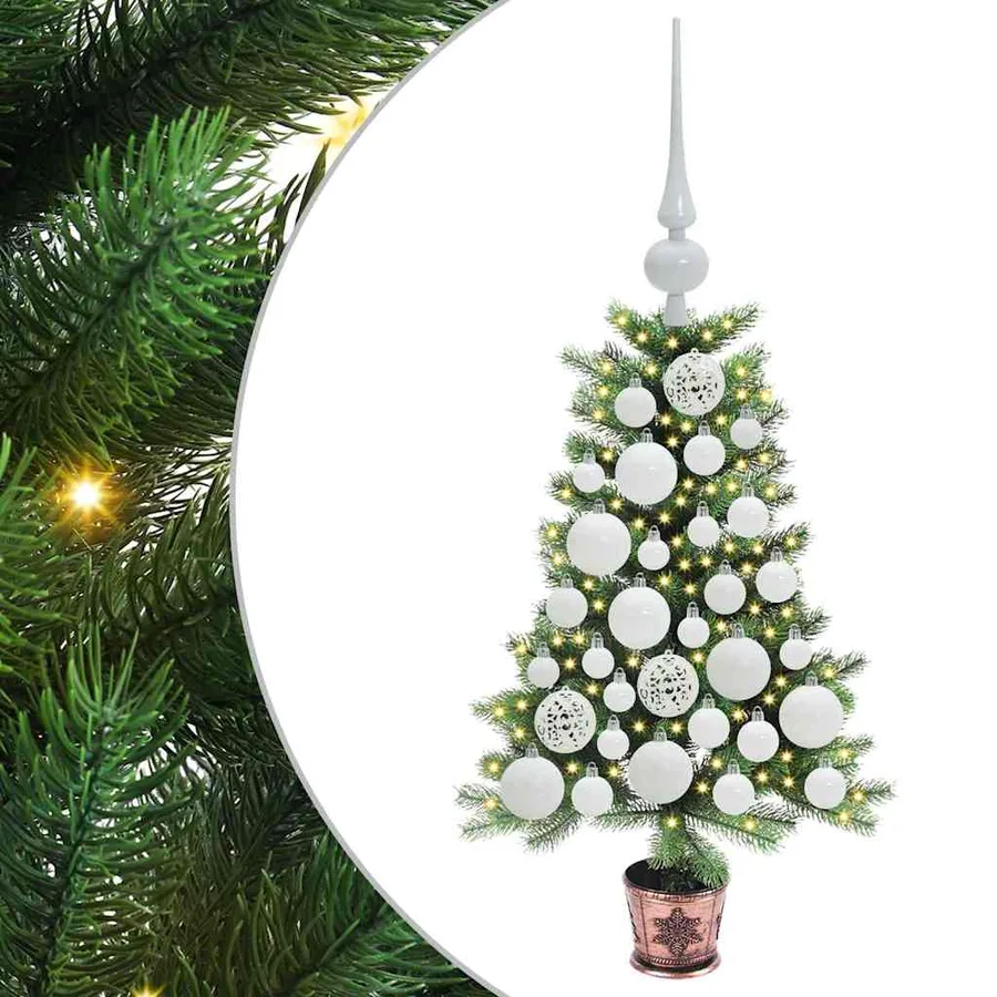 Sapin de Noël avec 150 LED avec support Vert 65 cm PE - 2