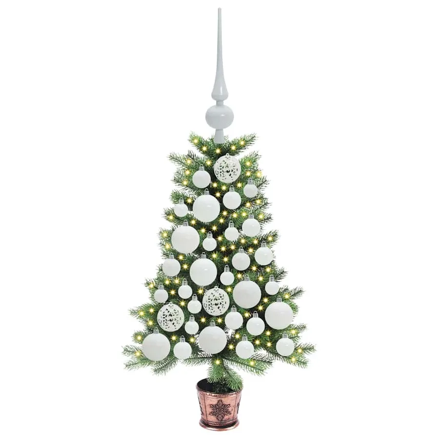 Sapin de Noël avec 150 LED avec support Vert 65 cm PE - 3