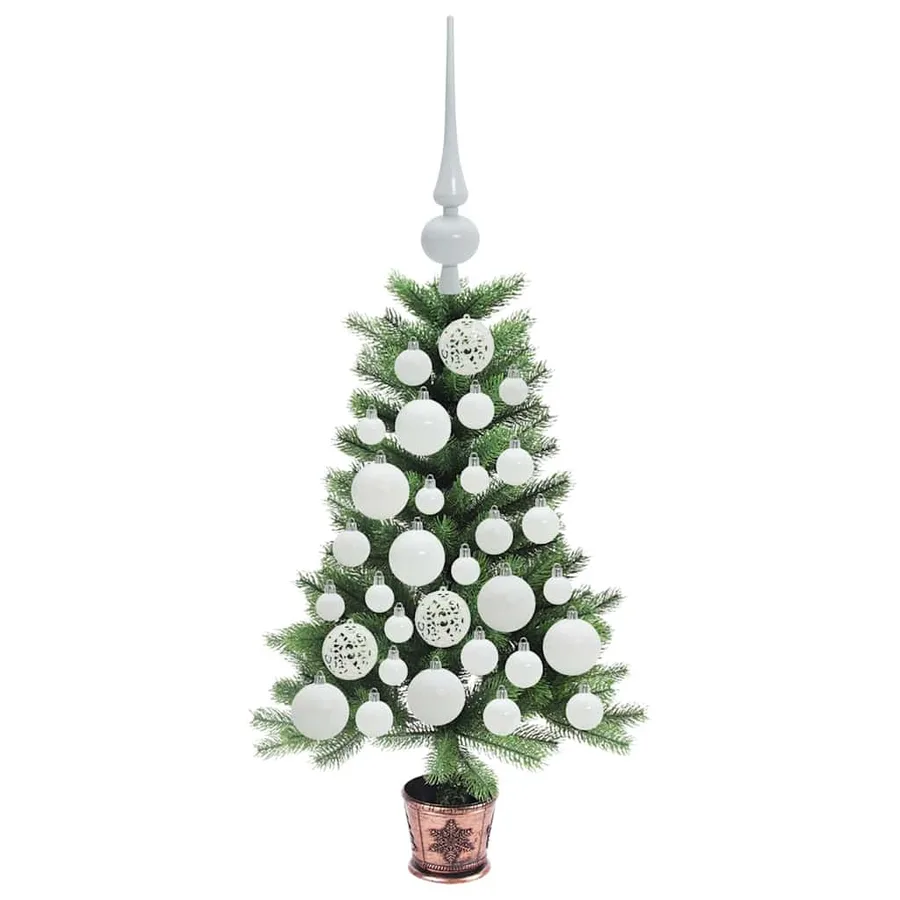 Sapin de Noël avec 150 LED avec support Vert 65 cm PE - 4