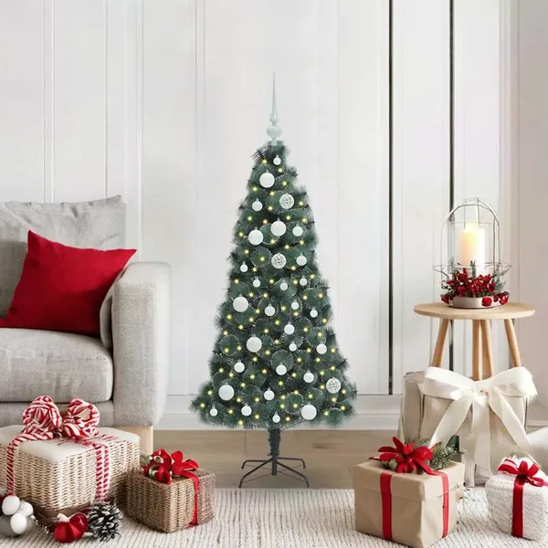 Arbre de Noël artificiel pré-éclairé avec ensemble de boules