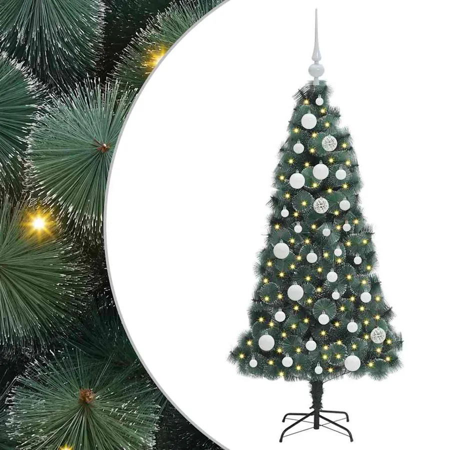 Arbre de Noël artificiel pré-éclairé avec ensemble de boules - 2