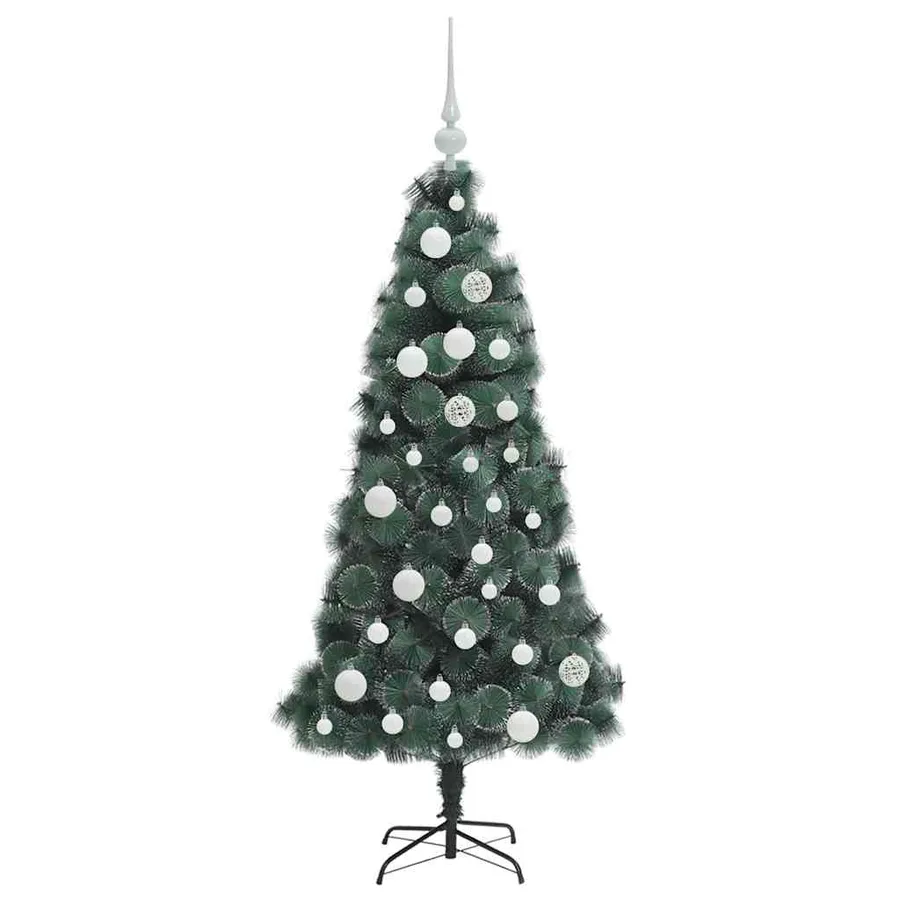 Arbre de Noël artificiel pré-éclairé avec ensemble de boules - 4