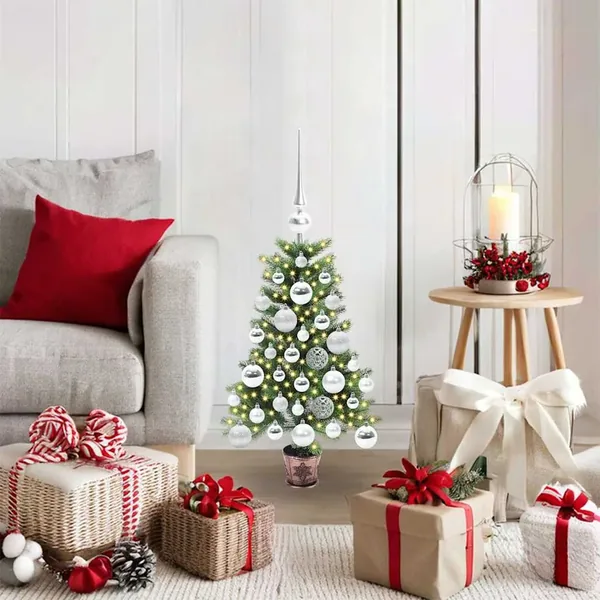 Sapin de Noël avec 150 LED avec support Vert 65 cm PE