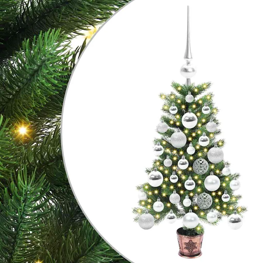 Sapin de Noël avec 150 LED avec support Vert 65 cm PE - 2