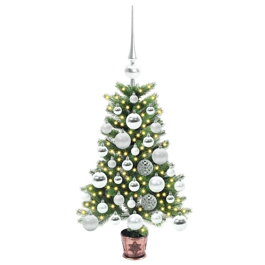 Sapin de Noël avec 150 LED avec support Vert 65 cm PE - 3