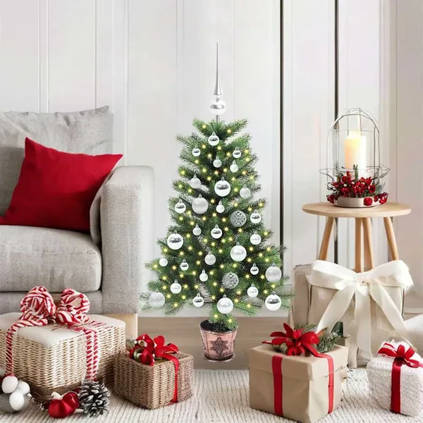 Sapin de Noël avec 150 LED avec support Vert 90 cm PE