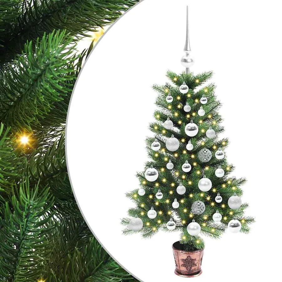 Sapin de Noël avec 150 LED avec support Vert 90 cm PE - 2