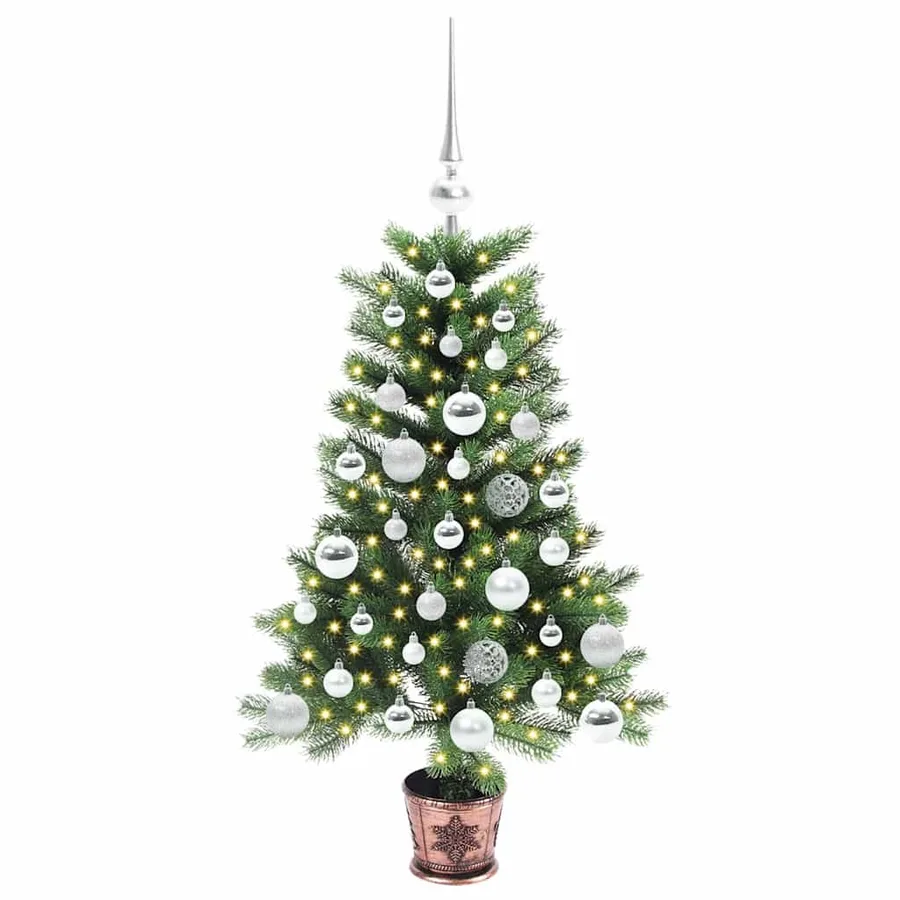 Sapin de Noël avec 150 LED avec support Vert 90 cm PE - 3