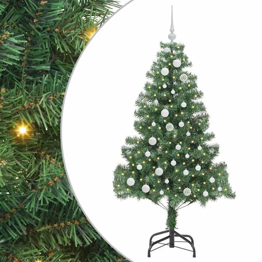 Sapin de Noël avec 150 LED avec support Vert 150 cm PVC - 2