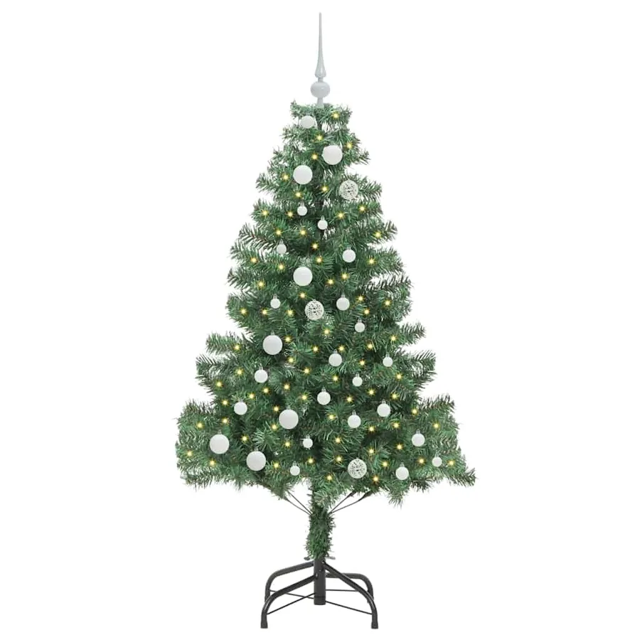 Sapin de Noël avec 150 LED avec support Vert 150 cm PVC - 3